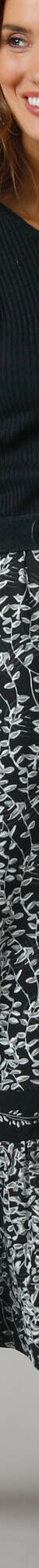 Jupe longue volume jupon, maille jersey (noir / écru) Jupe longue volume jupon, maille jersey (noir / écru)